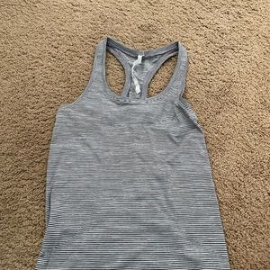size 6 striped black and white lululemon tank top